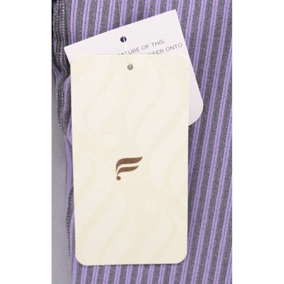 Fabletics High-Waisted Seamless Rib Leggings Iron Gray Lazy Iris Purple Sz S NEW - Picture 12 of 13